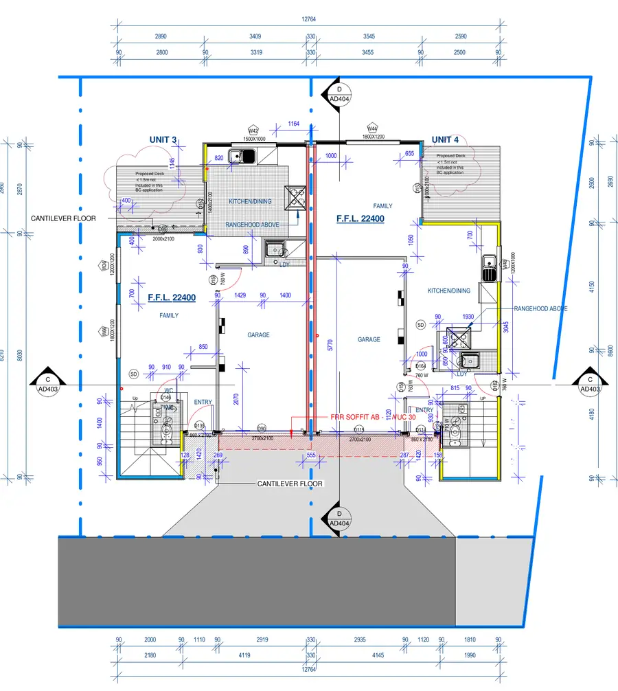 454 Weymouth Road — Ground floor plan — Units 3 & 4